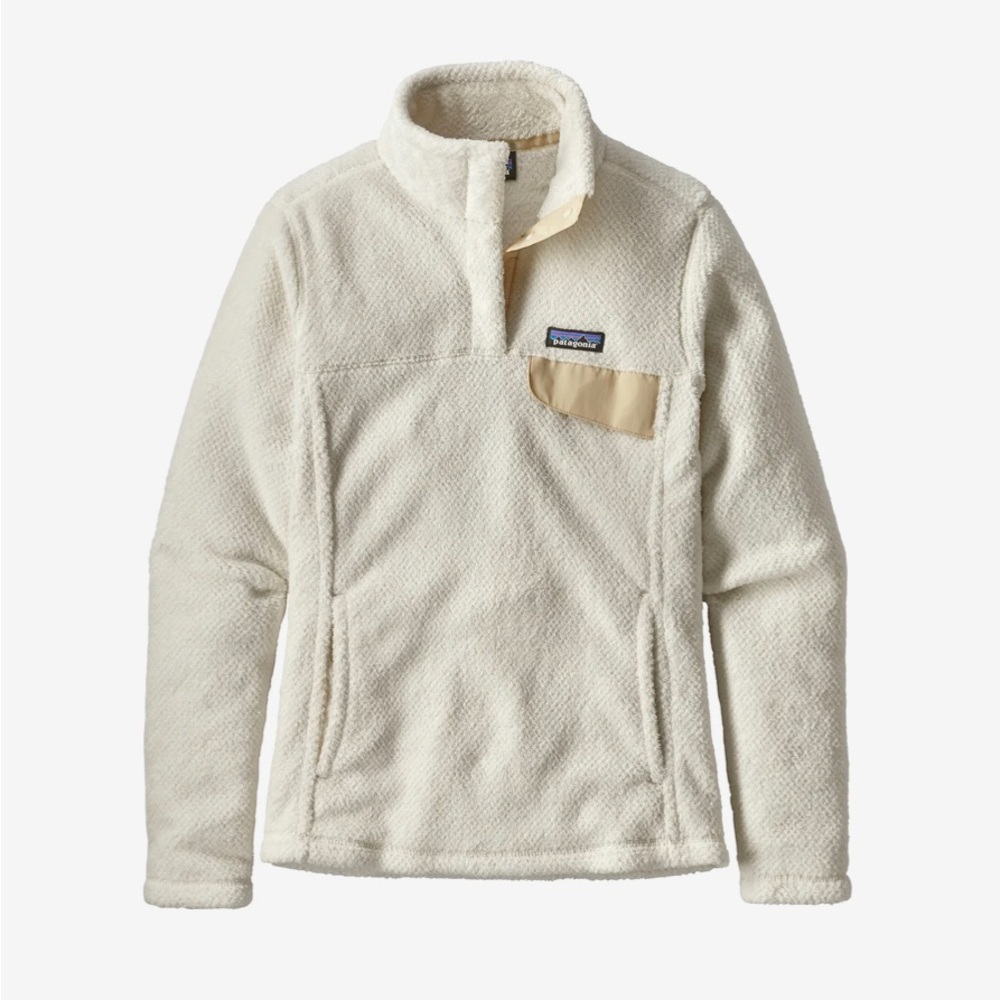 Patagonia Raw Linen White Cream X-Dye Retool Snap T Fleece Jacket Pullover Top M - Picture 10 of 10